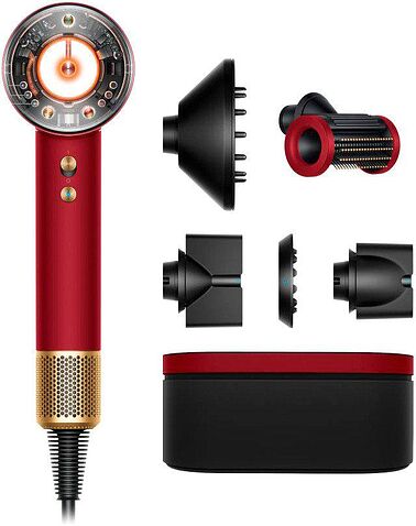 Фен Dyson HD16 Supersonic Nural Straight+Wavy (евровилка, красный бархат/золотой)