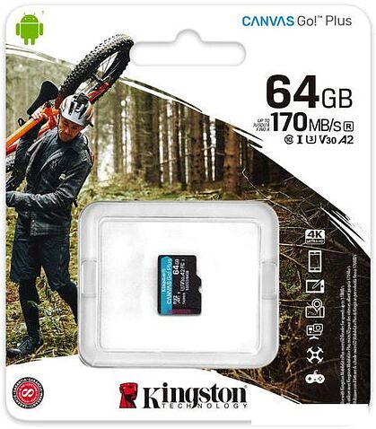 Карта памяти Kingston Canvas Go! Plus microSDXC 64GB