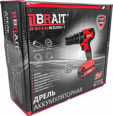 Дрель-шуруповерт Brait BCD20SU-1 (без АКБ)