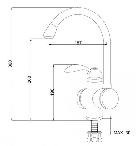 Проточный электрический водонагреватель-кран РМС ЭЛ01
