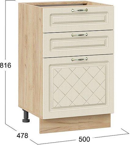 Шкаф напольный Трия Бьянка 1Н5Я3 (дуб крафт золотой/дуб ваниль)