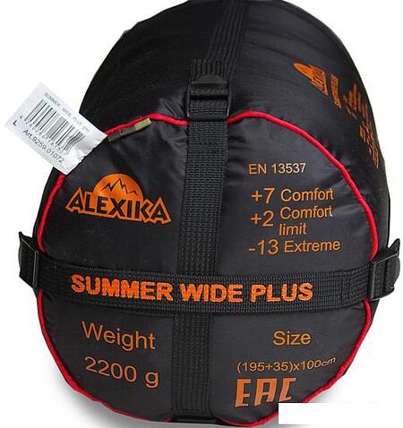 Спальный мешок AlexikA Summer Wide Plus 230 (правая молния, оливковый)