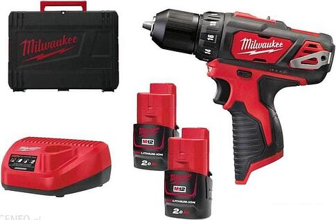 Дрель-шуруповерт Milwaukee M12 BDD-202C 4933441915 (с 2-мя АКБ, кейс)