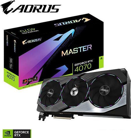 Видеокарта Gigabyte Aorus GeForce RTX 4070 Master 12G GV-N4070AORUS M-12GD