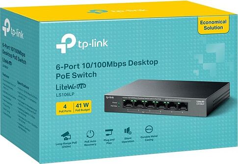 Неуправляемый коммутатор TP-Link LiteWave LS106LP V1