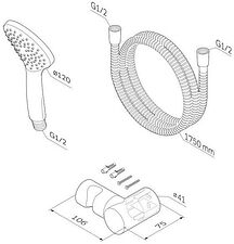Душевой гарнитур  AM.PM Gem F0119000