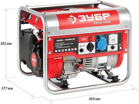 Бензиновый генератор Зубр ЗЭСБ-1200