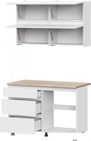 Готовая кухня NN мебель Токио 1.2м (белый текстурный/тростник)