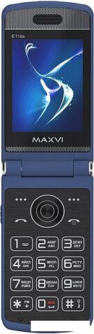 Телефон Maxvi E11ds (синий/серебристый)