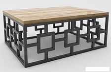 Журнальный столик Hype Mebel Лок 60x80 (черный/дуб галифакс натуральный)