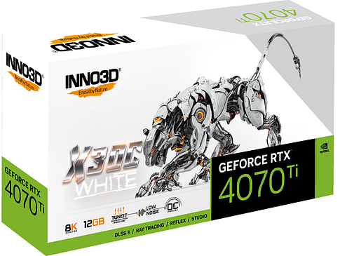 Видеокарта Inno3D GeForce RTX 4070 Ti X3 OC White N407T3-126XX-186148W