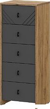 Комод Mio Tesoro Байкал 5 ящиков (дуб золотистый/графит)