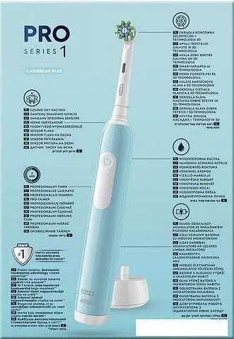 Комплект зубных щеток Oral-B Pro Series 1 D305.523.3H (2 шт, черный/бирюзовый)