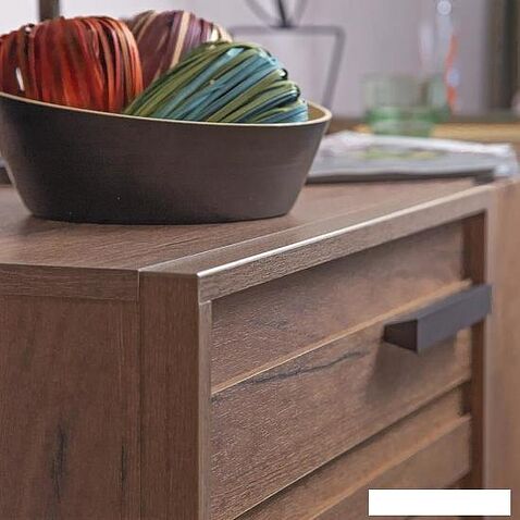 Тумба Глазов Nature 5 МЦН (дуб табачный craft/черный)