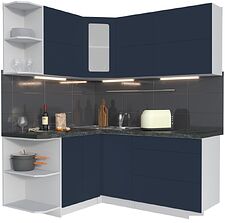 Готовая кухня Интерлиния Мила Матте 1.5x1.8 А левая (индиго/индиго глянец/кастилло темный) Готовая кухня Интерлиния Мила Матте 1.5x1.8 А левая (индиго/индиго глянец/кастилло темный)