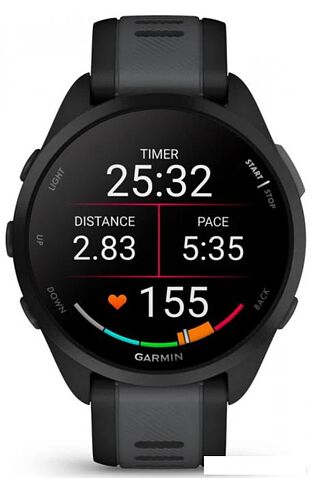 Умные часы Garmin Forerunner 165 (черный/сланцево-серый)