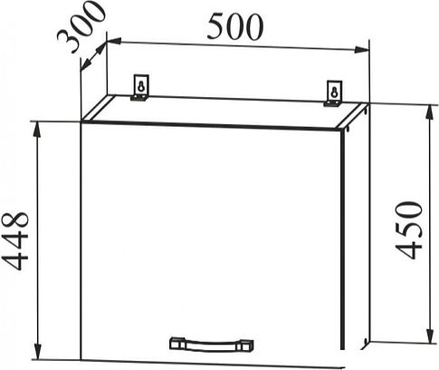 Шкаф навесной ДСВ Тренто ВПГ 500 (серый/серый)