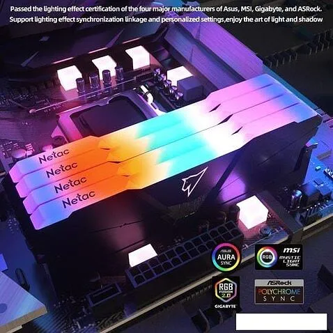 Оперативная память Netac Shadow RGB 2x16ГБ DDR4 3200МГц NTSRD4P32DP-32E