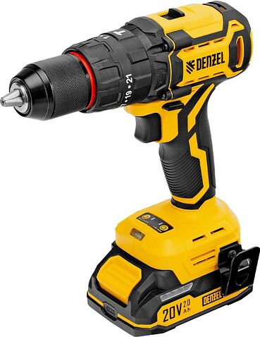 Ударная дрель-шуруповерт Denzel CIDH-BL-20 (с 2-мя АКБ, кейс)
