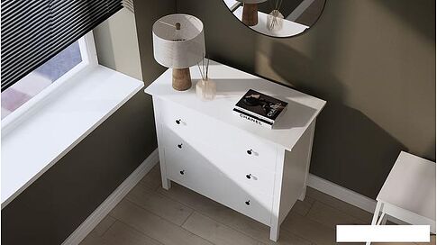 Комод Лузалес Кымор 3 ящика (белый)