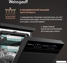 Отдельностоящая посудомоечная машина Weissgauff DW 4539 Inverter Touch AutoOpen Black Отдельностоящая посудомоечная машина Weissgauff DW 4539 Inverter Touch AutoOpen Black