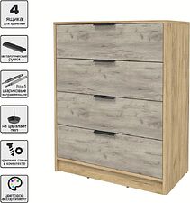 Комод Интерлиния Концепт КТ-К80 (дуб серый/дуб золотой)