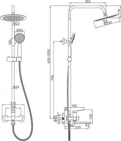 Душевая система  Ledeme L2491