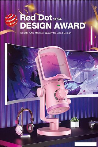 Проводной микрофон FIFINE TAM6 (розовый)