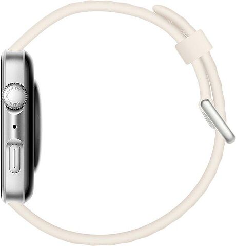 Умные часы Huawei Watch FIT 4 (серебристый, с бежевым силиконовым ремешком, международная версия)