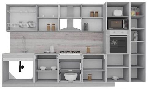 Готовая кухня Интерлиния Мила Gloss 3.6 (яблоня-черный)