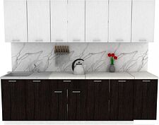 Готовая кухня ЭлиГард Lion 2.6 (белый структурный/дуб марбург/королевский опал)