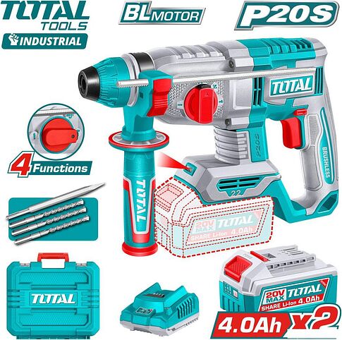 Перфоратор Total TRHLI212282 (с 2-мя АКБ, кейс) Перфоратор Total TRHLI212282 (с 2-мя АКБ, кейс)