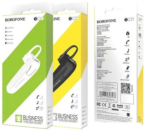 Bluetooth гарнитура Borofone BC21 (черный)