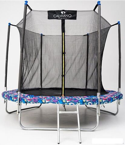 Батут Calviano Smile 252 см-8FT INSIDE с внутренней сеткой складной