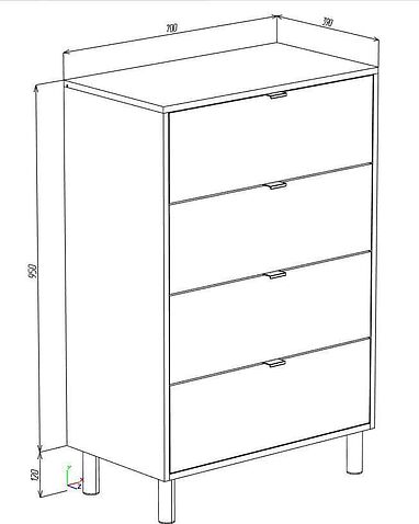 Комод ЭлиГард Mone 4S (белый)