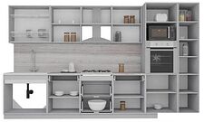 Готовая кухня Интерлиния Мила Gloss 3.6 (белый-красный)