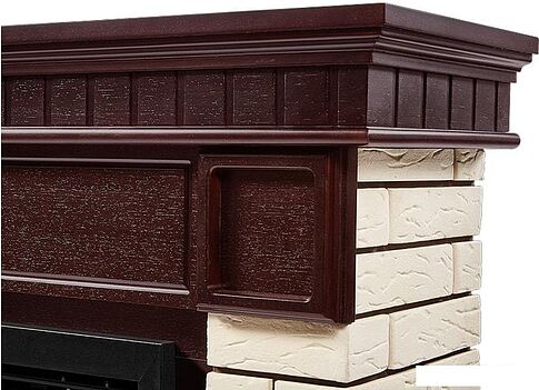 Портал Firelight Bricks 30 (камень бежевый/шпон темный дуб)