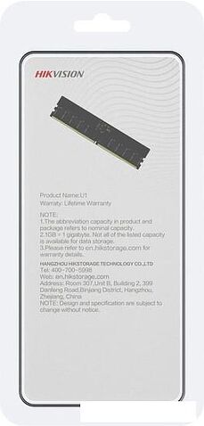 Оперативная память Hikvision U1 16ГБ DDR5 6200 МГц HKED5161DAK6O8ZO1/16G