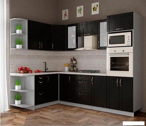 Готовая кухня Интерлиния Мила Крафт 1.68x2.6 левая (дуб английский)