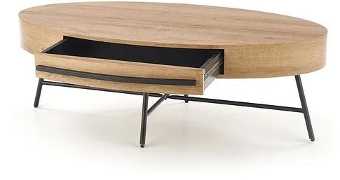 Журнальный столик Halmar Carolina 120x60x41 (дуб золотой/черный)