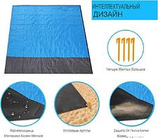 Палатка пляжная Sundays ZC-TT044 с туристическим ковриком Coyote C0007456C (синий/серый)