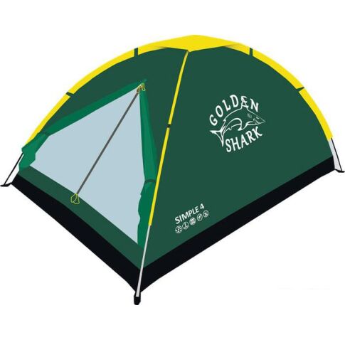 Треккинговая палатка GOLDEN SHARK Simple 4 (зеленый)