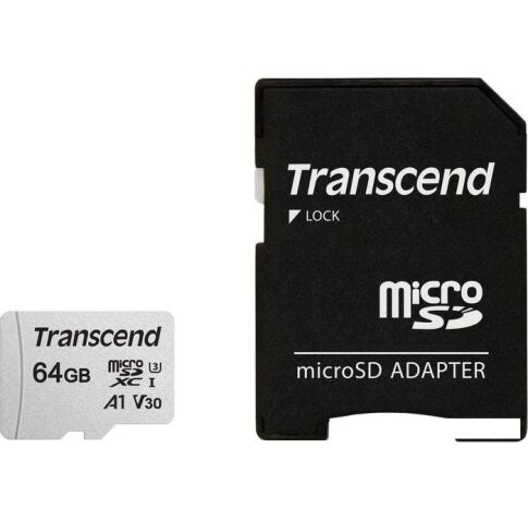 Карта памяти Transcend microSDXC 300S 64GB + адаптер