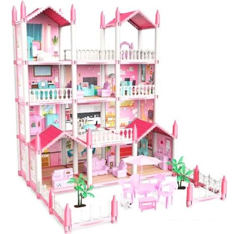 Кукольный домик Sharktoys Beautiful Home четырехэтажный 11500018 (розовый)