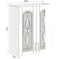 Шкаф навесной Кортекс-мебель Корнелия Ретро ВШ60ст (ясень белый)