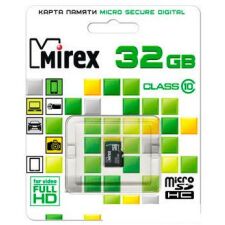 Карта памяти Mirex microSDHC (Class 10) 32GB (13612-MC10SD32)