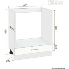 Шкаф напольный Кортекс-мебель Корнелия Ретро НШ60д без столешницы (дуб сонома)