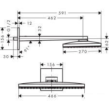 Верхний душ Hansgrohe Rainmaker Select 460 1jet 24003400