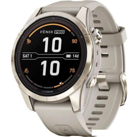 Умные часы Garmin Fenix 7S Pro Sapphire Solar (мягкое золото/песок)