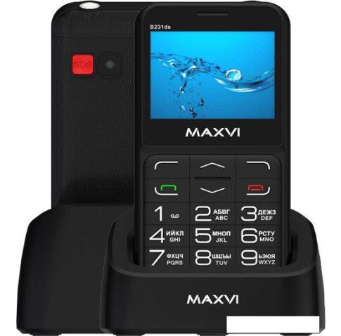 Кнопочный телефон Maxvi B231ds (черный)